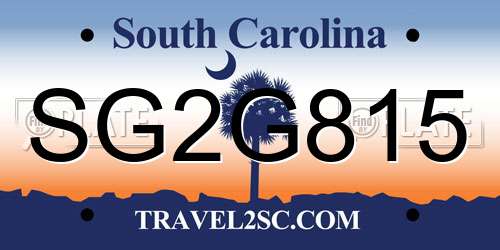 SG2G815 South Carolina License Plate