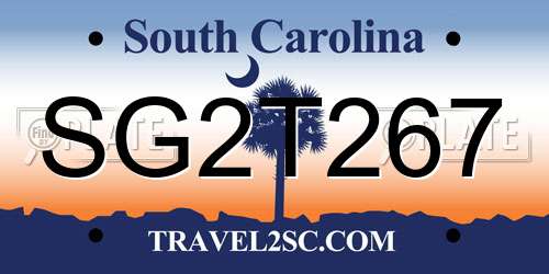 SG2T267 South Carolina License Plate