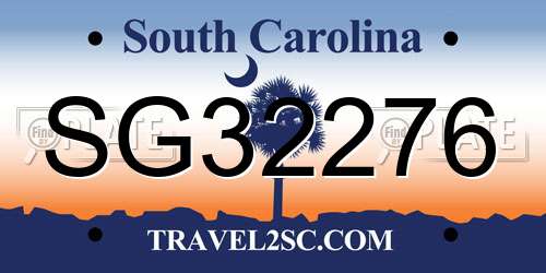 SG32276 South Carolina License Plate