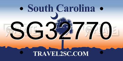 SG32770 South Carolina License Plate