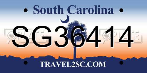 SG36414 South Carolina License Plate