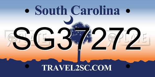 SG37272 South Carolina License Plate