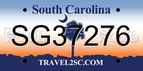 SG37276 South Carolina License Plate