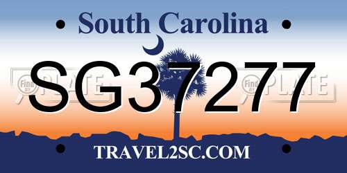 SG37277 South Carolina License Plate