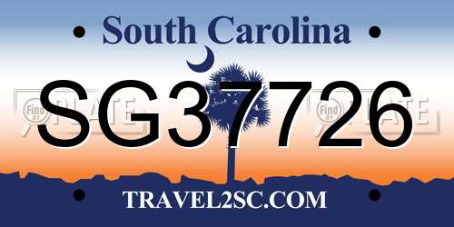SG37726 South Carolina License Plate
