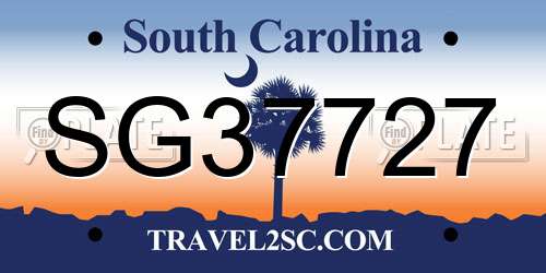 SG37727 South Carolina License Plate