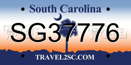 SG37776 South Carolina License Plate