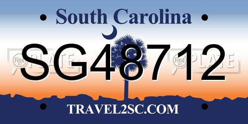SG48712 South Carolina License Plate