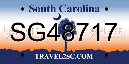 SG48717 South Carolina License Plate