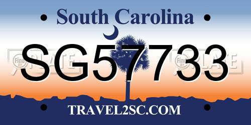 SG57733 South Carolina License Plate