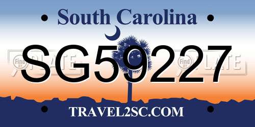 SG59227 South Carolina License Plate