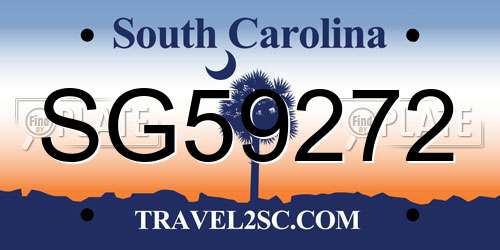 SG59272 South Carolina License Plate