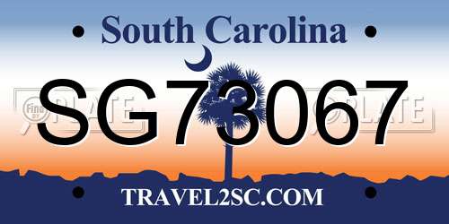 SG73067 South Carolina License Plate
