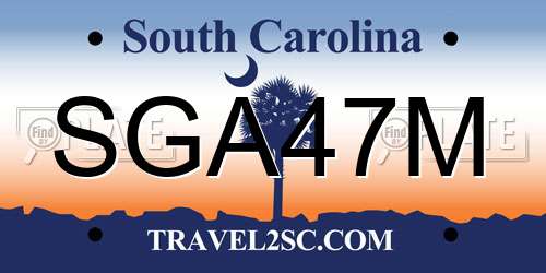 SGA47M South Carolina License Plate