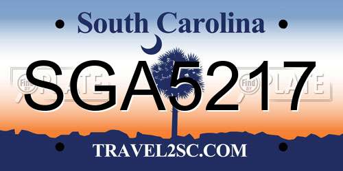 SGA5217 South Carolina License Plate