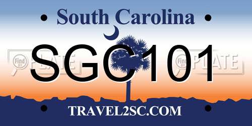SGC101 South Carolina License Plate