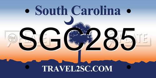 SGC285 South Carolina License Plate