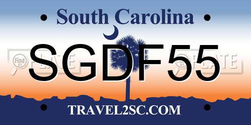SGDF55 South Carolina License Plate