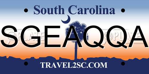 SGEAQQA South Carolina License Plate