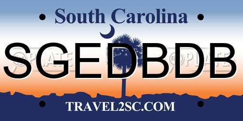 SGEDBDB South Carolina License Plate