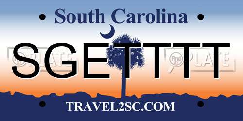 SGETTTT South Carolina License Plate