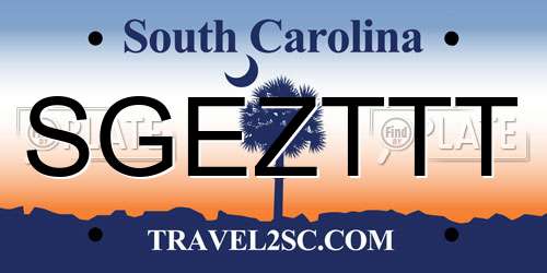 SGEZTTT South Carolina License Plate
