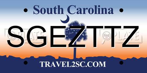 SGEZTTZ South Carolina License Plate
