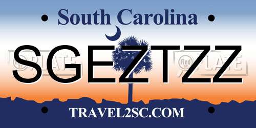 SGEZTZZ South Carolina License Plate