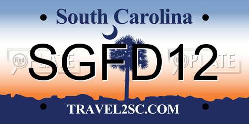 SGFD12 South Carolina License Plate