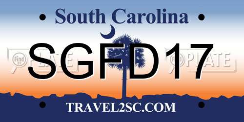 SGFD17 South Carolina License Plate