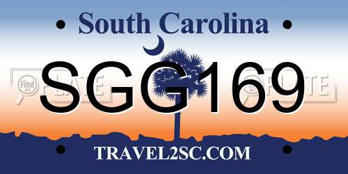 SGG169 South Carolina License Plate
