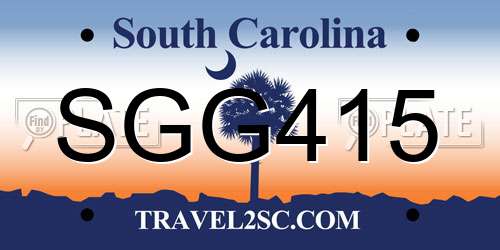 SGG415 South Carolina License Plate