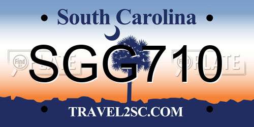 SGG710 South Carolina License Plate