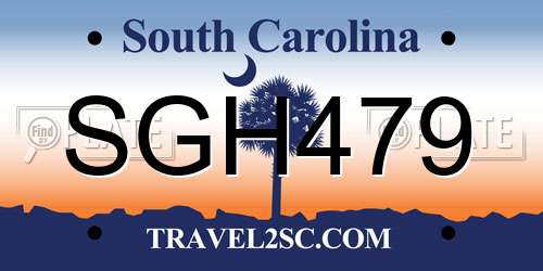 SGH479 South Carolina License Plate