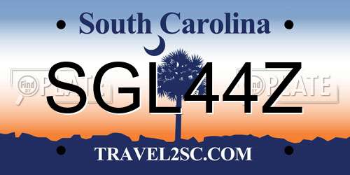 SGL44Z South Carolina License Plate