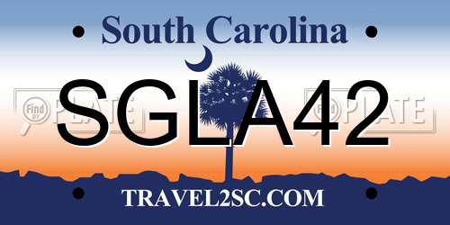 SGLA42 South Carolina License Plate