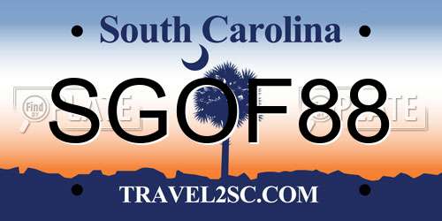 SGOF88 South Carolina License Plate