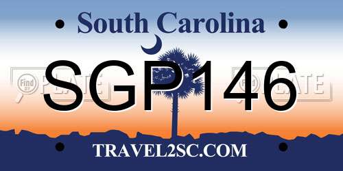SGP146 South Carolina License Plate