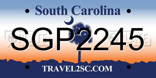 SGP2245 South Carolina License Plate