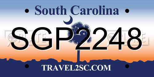 SGP2248 South Carolina License Plate