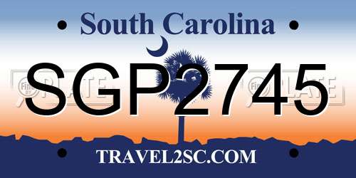 SGP2745 South Carolina License Plate