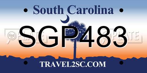 SGP483 South Carolina License Plate