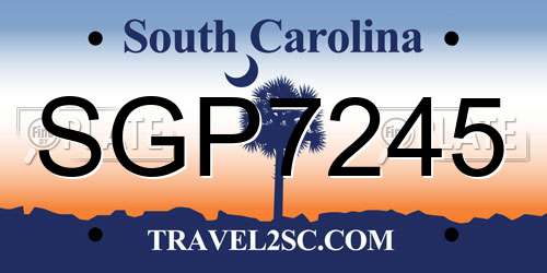 SGP7245 South Carolina License Plate