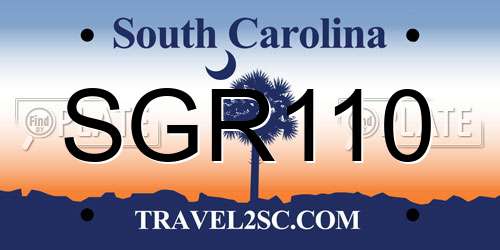 SGR110 South Carolina License Plate