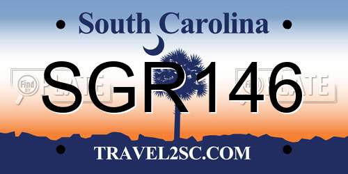 SGR146 South Carolina License Plate