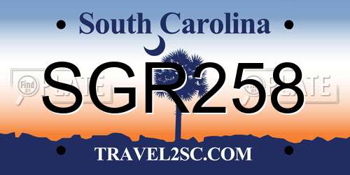 SGR258 South Carolina License Plate