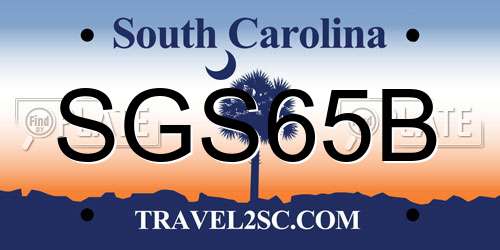 SGS65B South Carolina License Plate