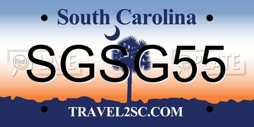 SGSG55 South Carolina License Plate
