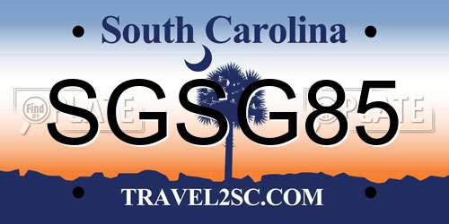 SGSG85 South Carolina License Plate