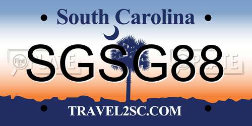 SGSG88 South Carolina License Plate